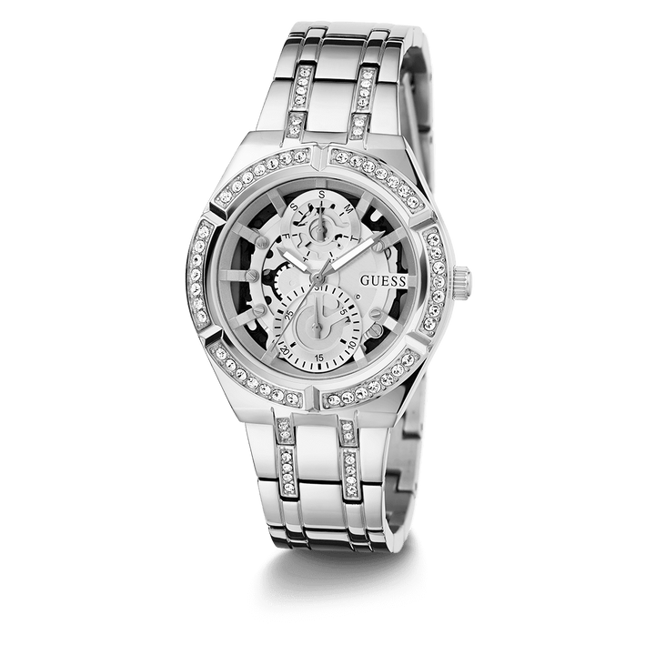 GUESS Ladies Silver Tone Multi-Function Watch