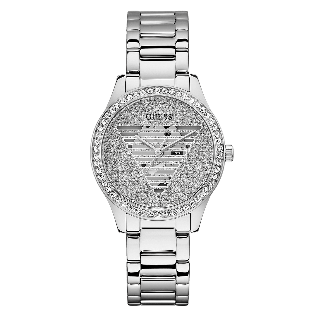 GUESS Ladies Silver Tone Analog Watch