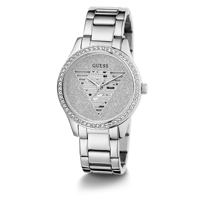 GUESS Ladies Silver Tone Analog Watch