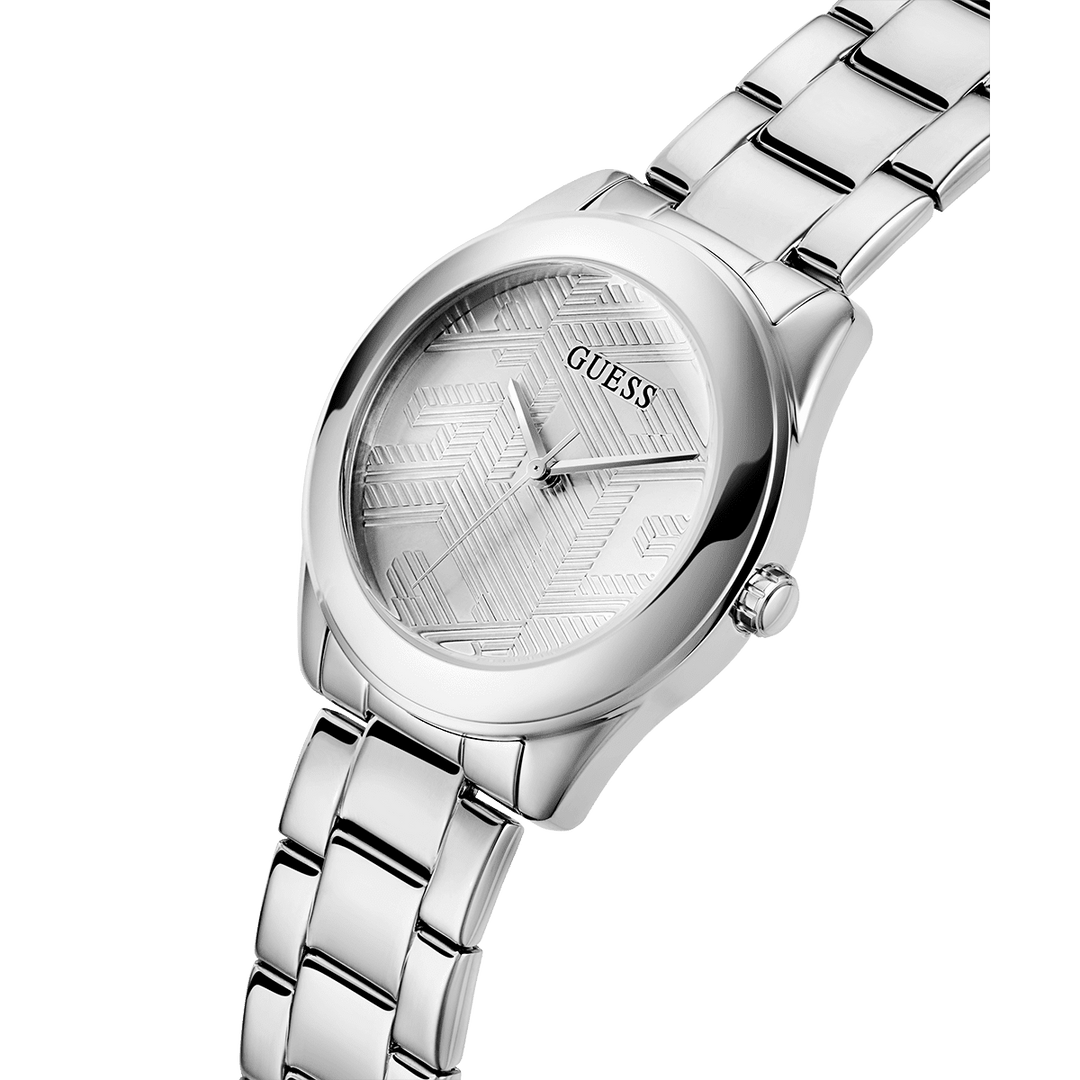 GUESS Ladies Silver Tone Analog Watch