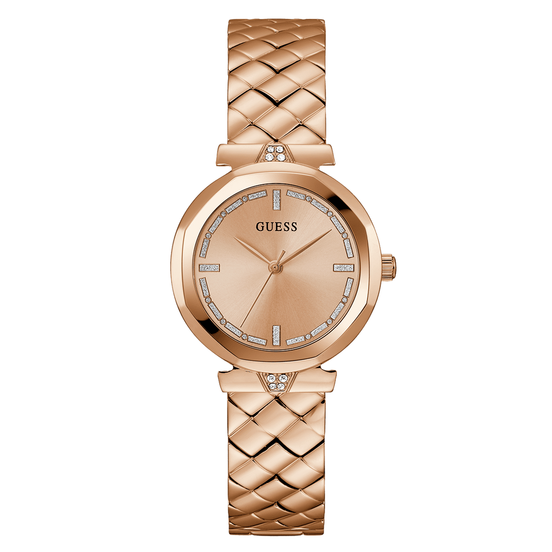 GUESS Ladies Rose Gold Tone Analog Watch