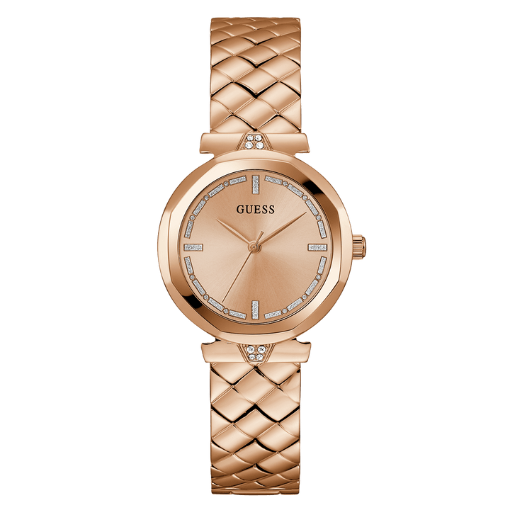 GUESS Ladies Rose Gold Tone Analog Watch