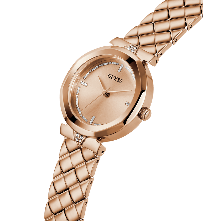 GUESS Ladies Rose Gold Tone Analog Watch