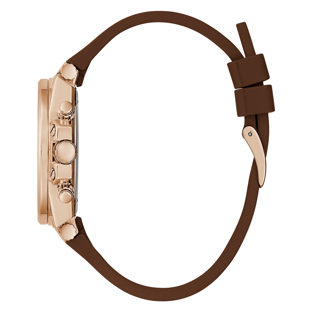 GUESS Ladies Brown Rose Gold Multi-Function Watch