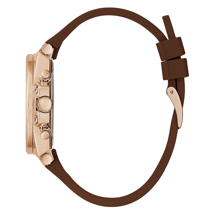 GUESS Ladies Brown Rose Gold Multi-Function Watch