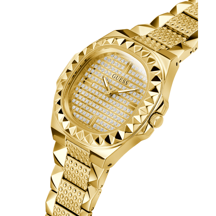 GUESS Mens Gold Tone Analog Watch