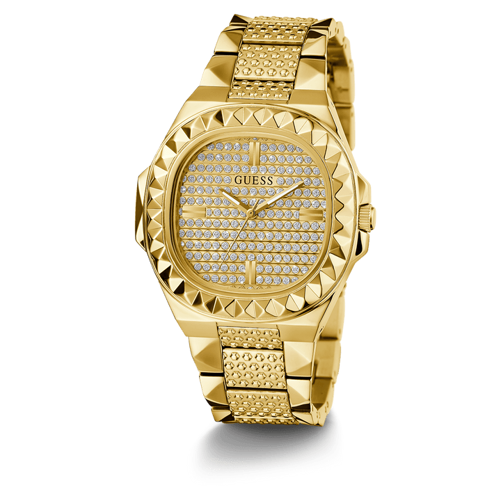 GUESS Mens Gold Tone Analog Watch