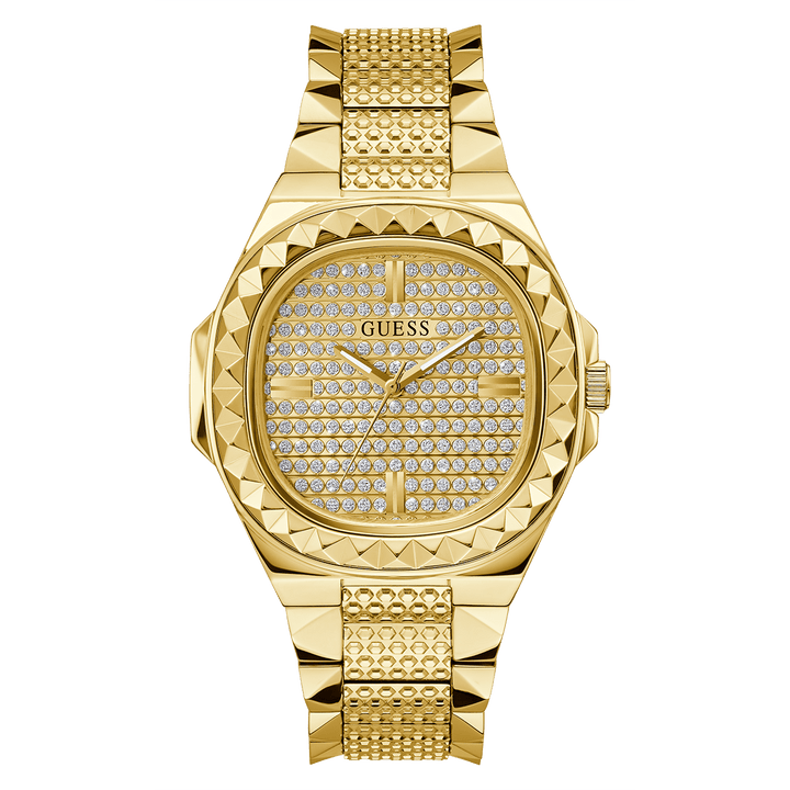 GUESS Mens Gold Tone Analog Watch