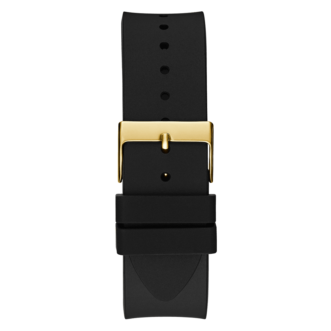 GUESS Mens Black Gold Tone Analog Watch