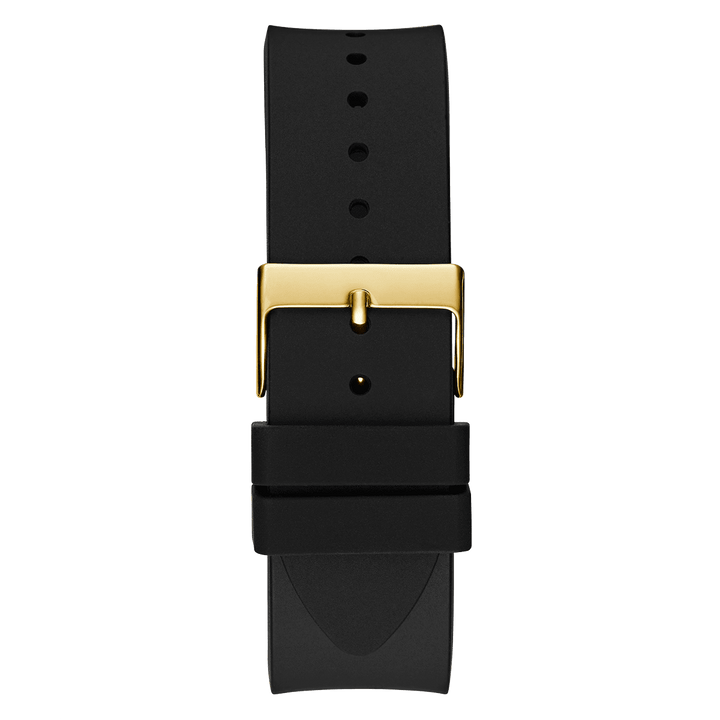 GUESS Mens Black Gold Tone Analog Watch