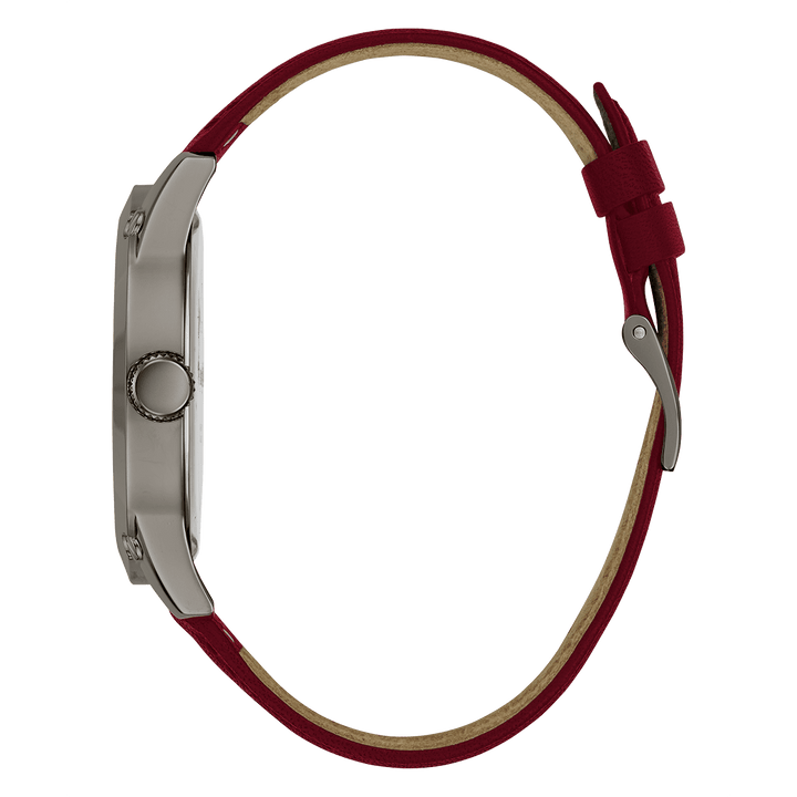 GUESS Mens Burgundy Gunmetal Analog Watch