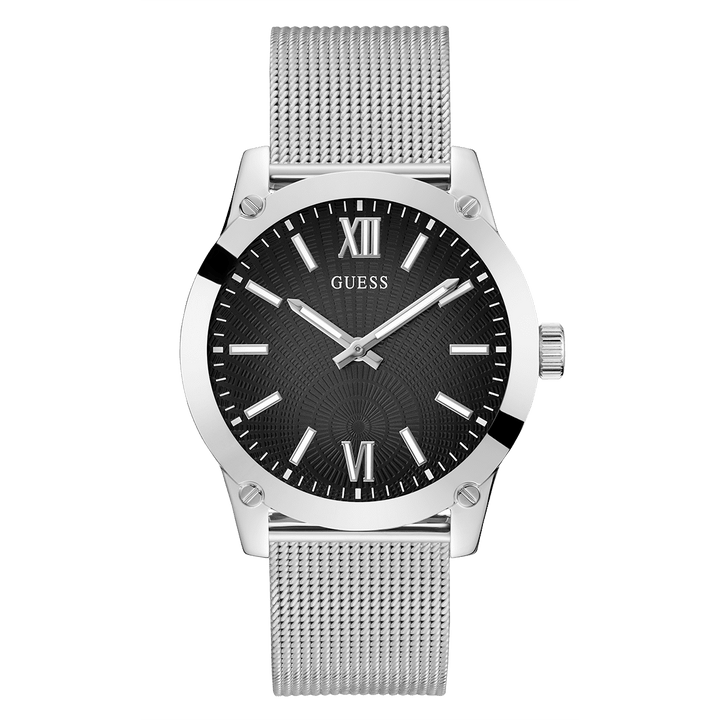 GUESS Mens Silver Tone Analog Watch