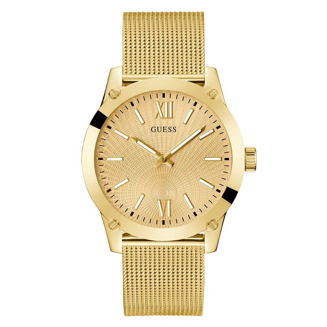 GUESS Mens Gold Tone Analog Watch