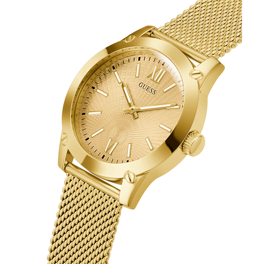 GUESS Mens Gold Tone Analog Watch