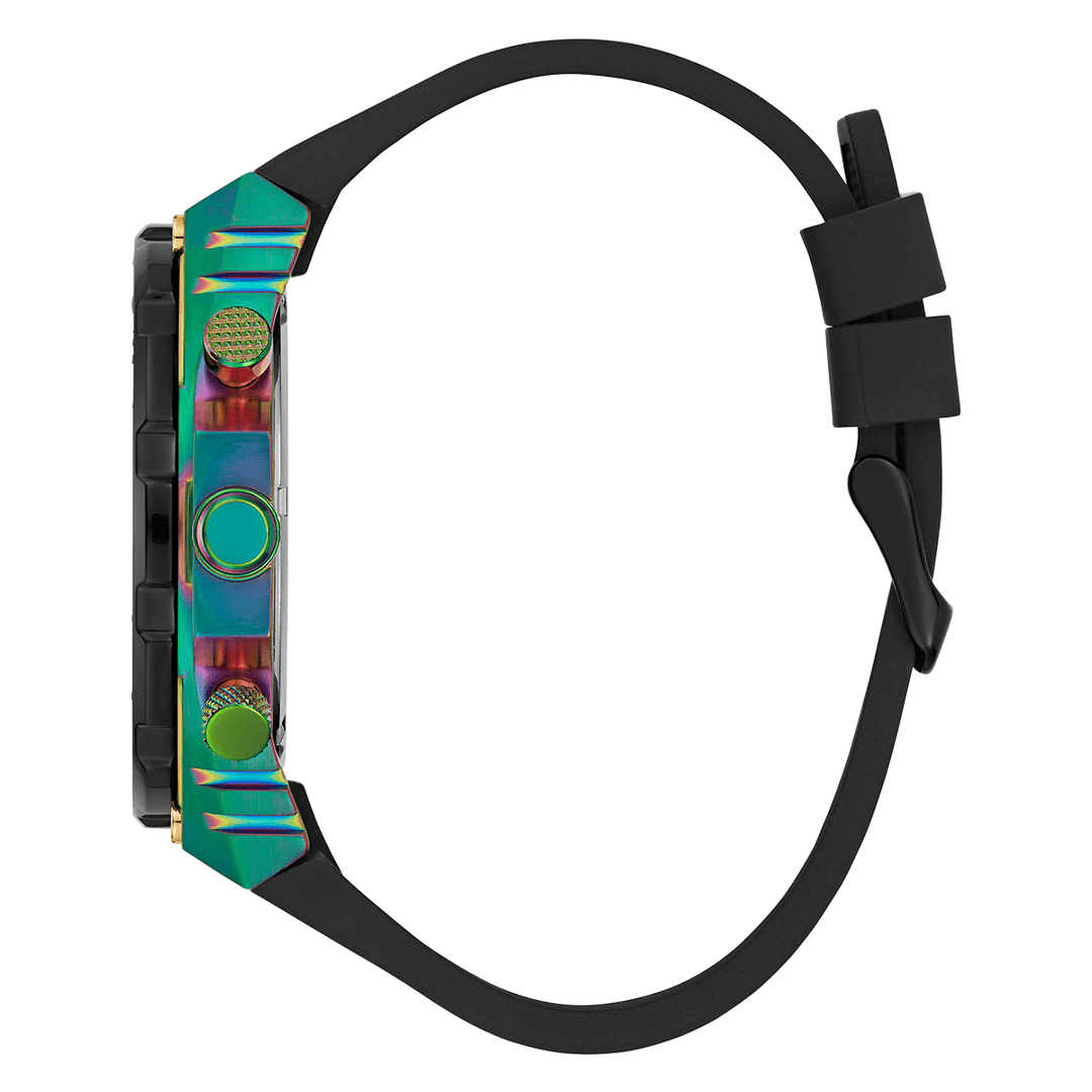 GUESS Mens Black 2-Tone Multi-Function Watch