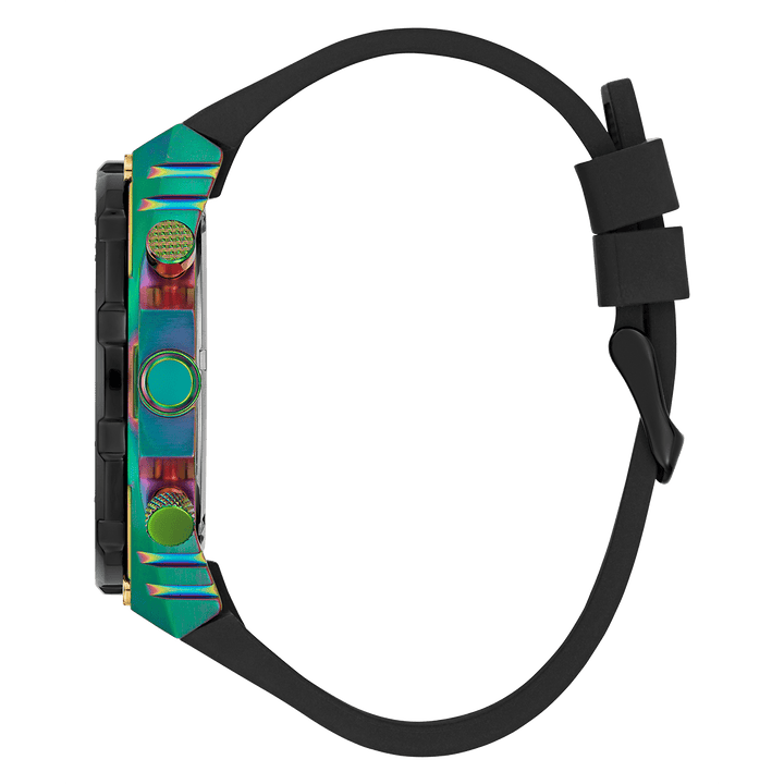 GUESS Mens Black 2-Tone Multi-Function Watch