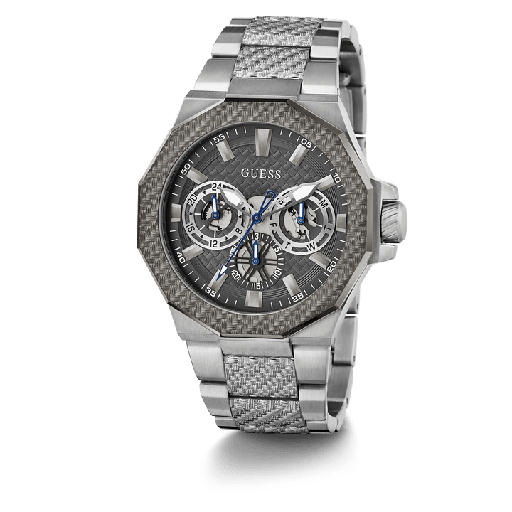 GUESS Mens Silver Tone 2-Tone Multi-Function Watch