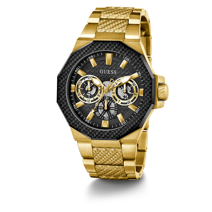 GUESS Mens Gold Tone 2-Tone Multi-Function Watch