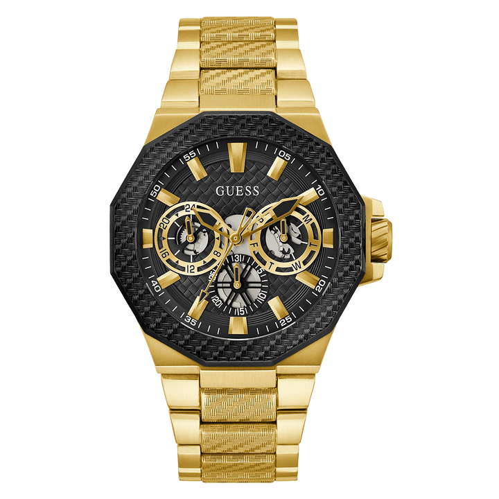 GUESS Mens Gold Tone 2-Tone Multi-Function Watch