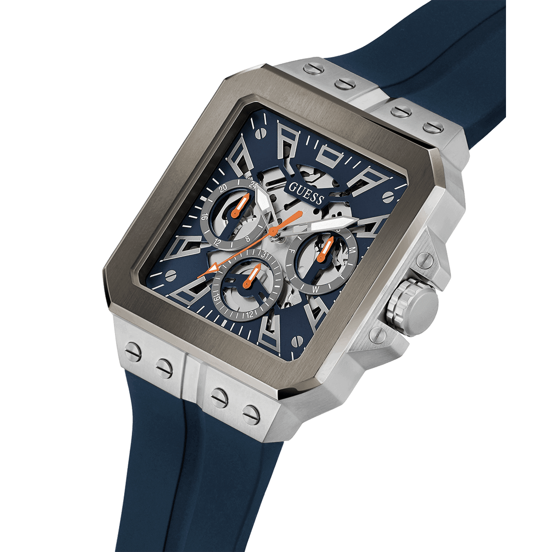 GUESS Mens Navy 2-Tone Multi-Function Watch