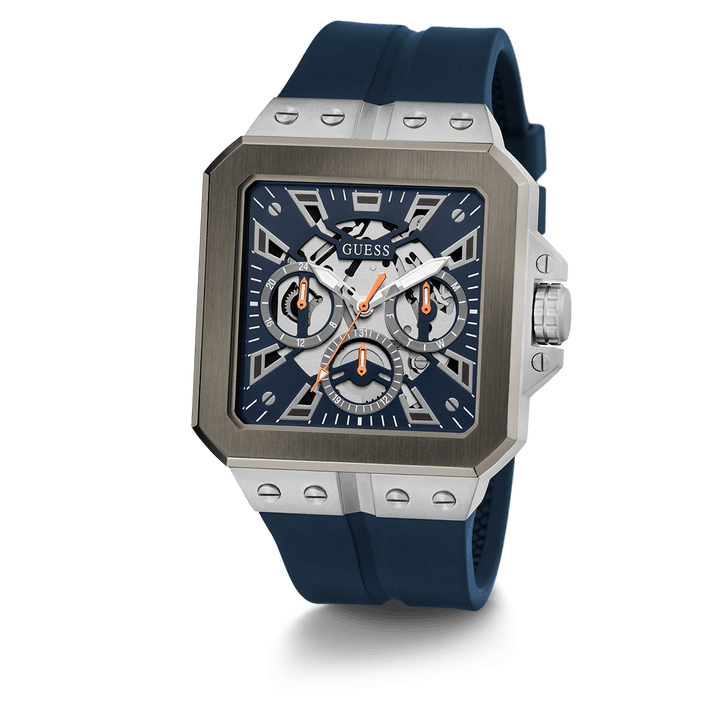 GUESS Mens Navy 2-Tone Multi-Function Watch