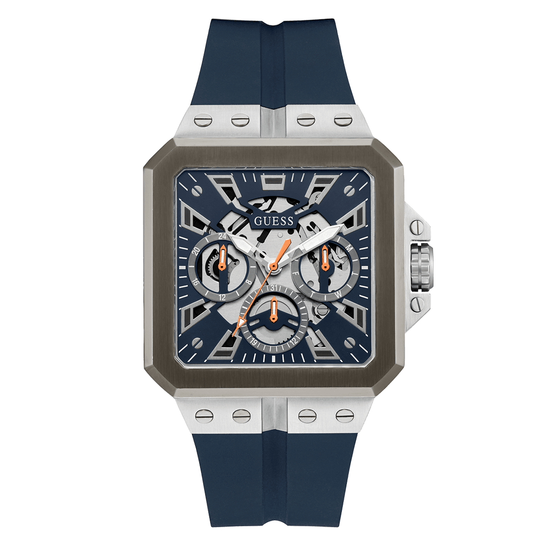 GUESS Mens Navy 2-Tone Multi-Function Watch