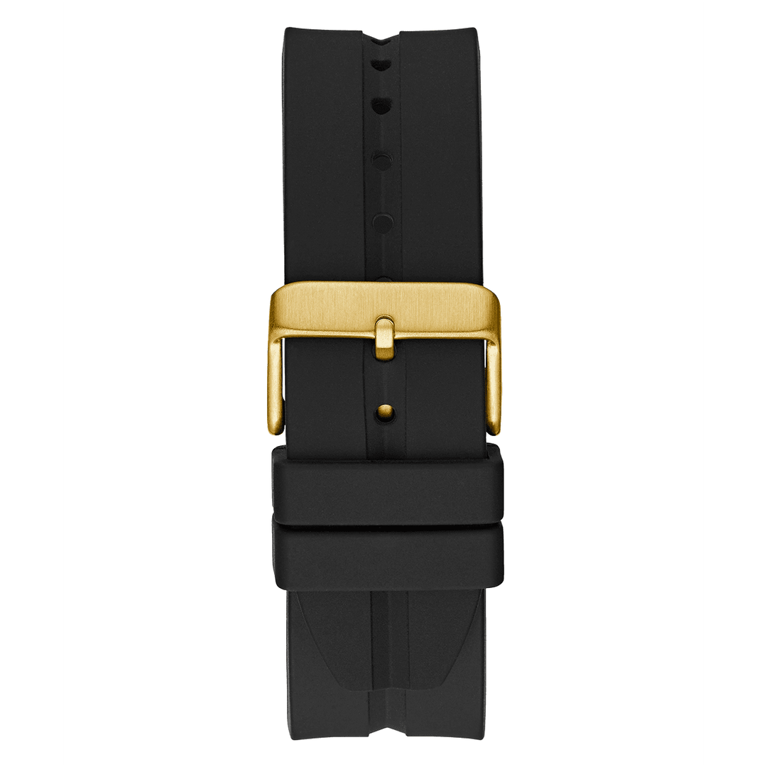 GUESS Mens Black Gold Tone Multi-Function Watch