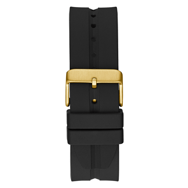 GUESS Mens Black Gold Tone Multi-Function Watch