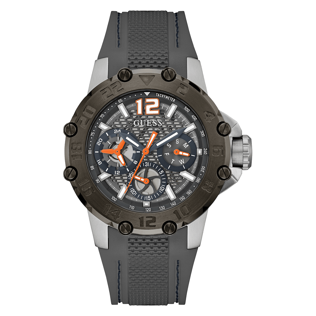 GUESS Mens Grey 2-Tone Multi-Function Watch