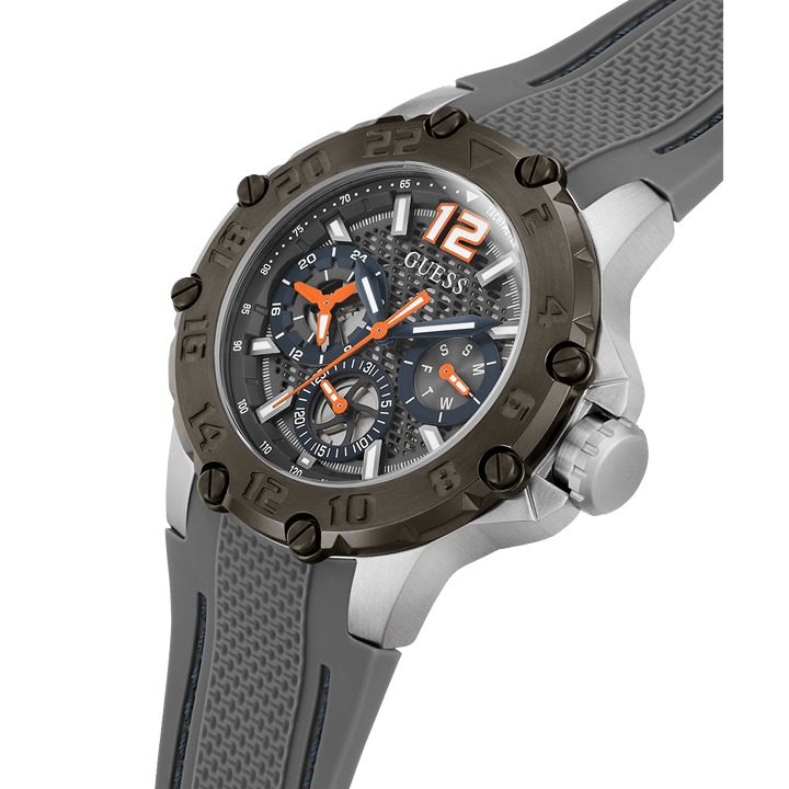 GUESS Mens Grey 2-Tone Multi-Function Watch