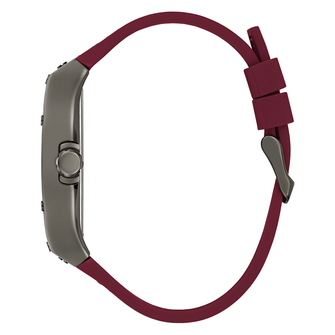GUESS Mens Red Gunmetal Multi-Function Watch