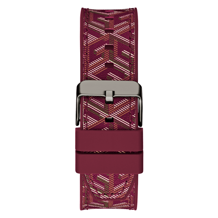 GUESS Mens Red Gunmetal Multi-Function Watch