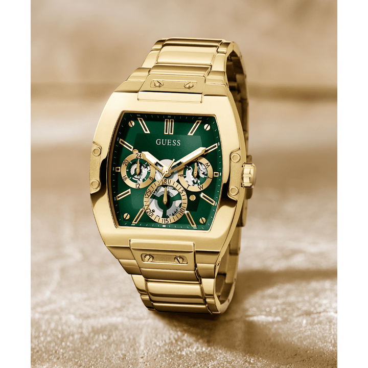 GUESS Mens Gold Tone Multi-Function Watch