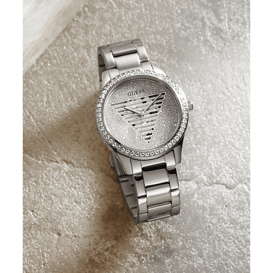 GUESS Ladies Silver Tone Analog Watch