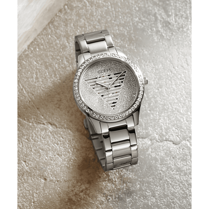 GUESS Ladies Silver Tone Analog Watch