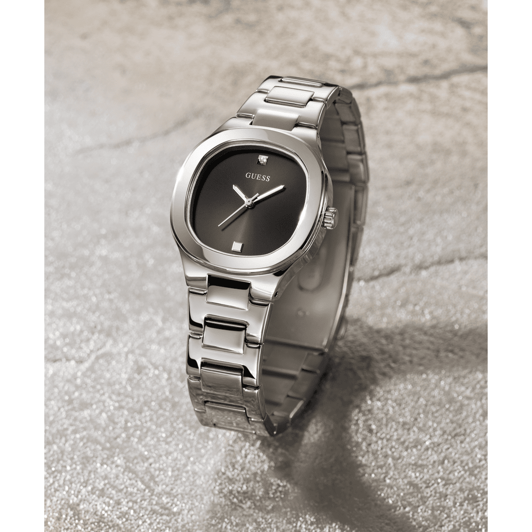 GUESS Ladies Silver Tone Analog Watch