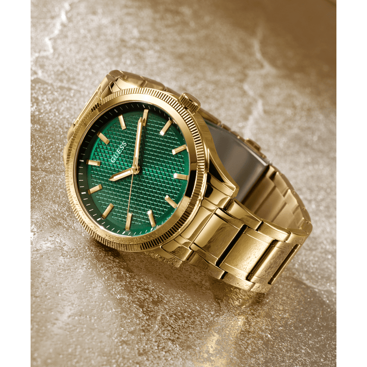 GUESS Mens Gold Tone Analog Watch