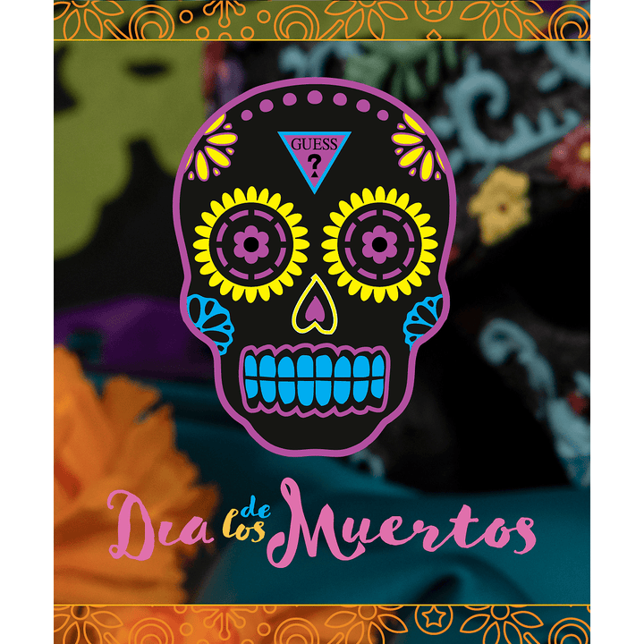 GUESS Mens Day Of The Dead Iridescent Watch