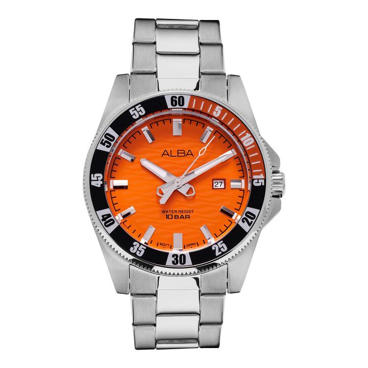 AG8L93X1 Bright Orange Ripple Dial watch