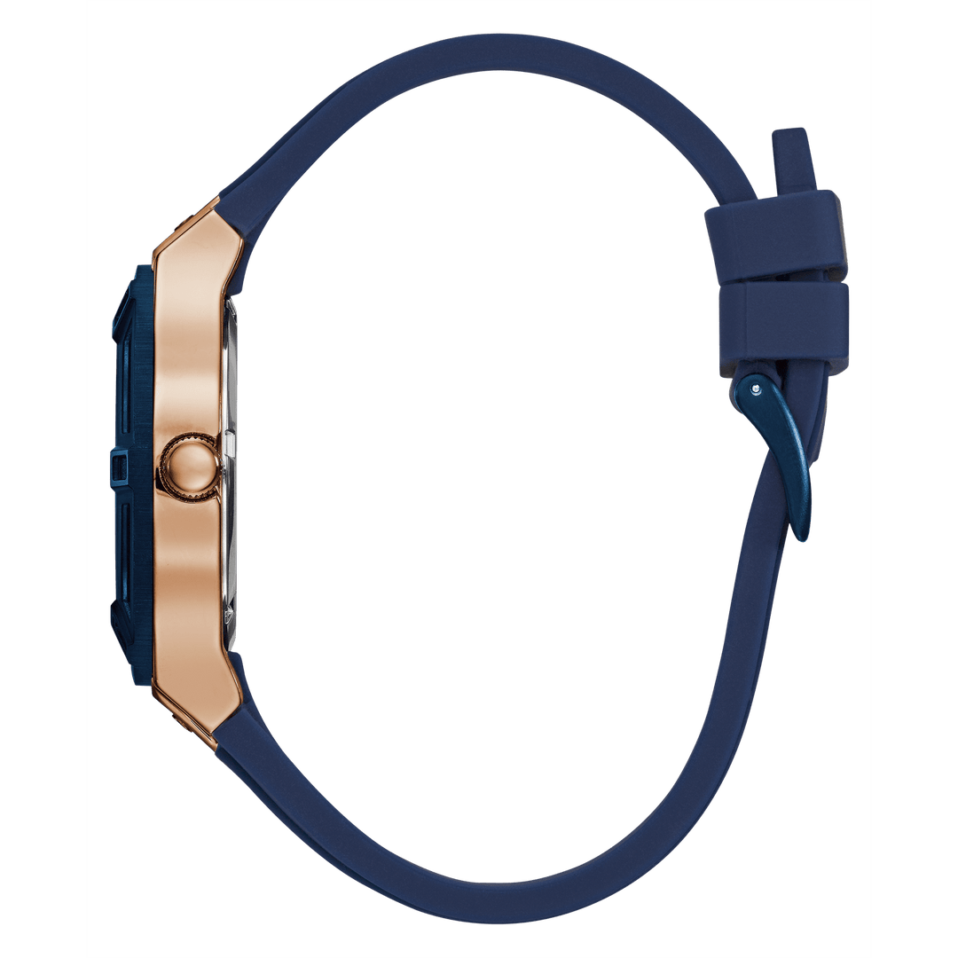 GUESS Ladies Blue Rose Gold Tone/Blue Multi-Function Watch