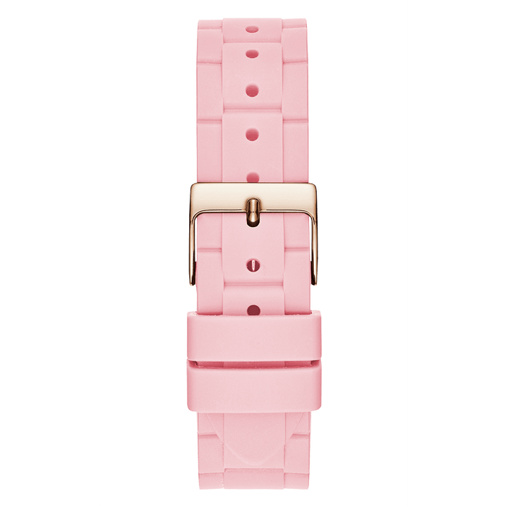 GUESS Ladies Pink Rose Gold Tone Multi-Function Watch